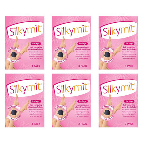 Silky Mit Hair Removal Glove 3 Pack Bundle of 6