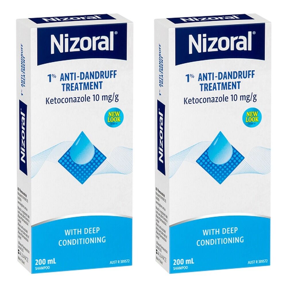 Nizoral 1% Anti-Dandruff Treatment Shampoo 200mL Pack of 2
