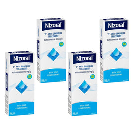 Nizoral 1% Anti-Dandruff Treatment Shampoo 200mL Pack of 4