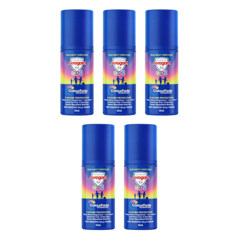 Aerogard Kids Insect Repellent Roll-On 50mL Pack of 5