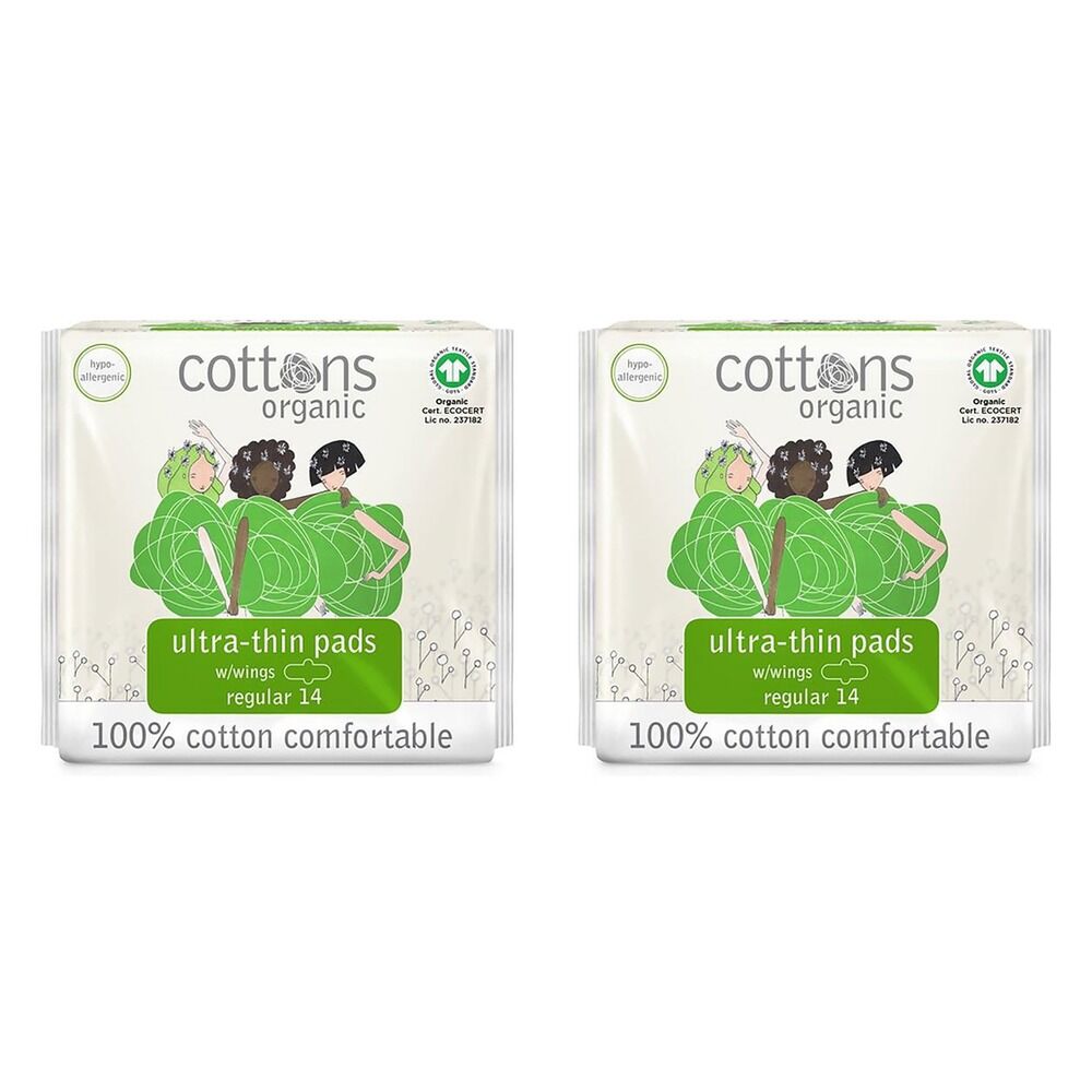 Cottons Ultra Thin Pads Regular 14 Pack x 6 Bundle of 2