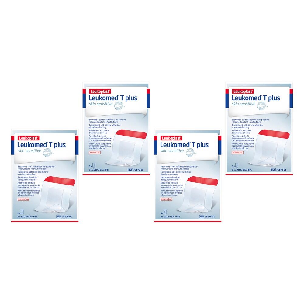 Leukomed T Plus Sensitive Skin Island Dressing 8cm x 10cm Pack of 4