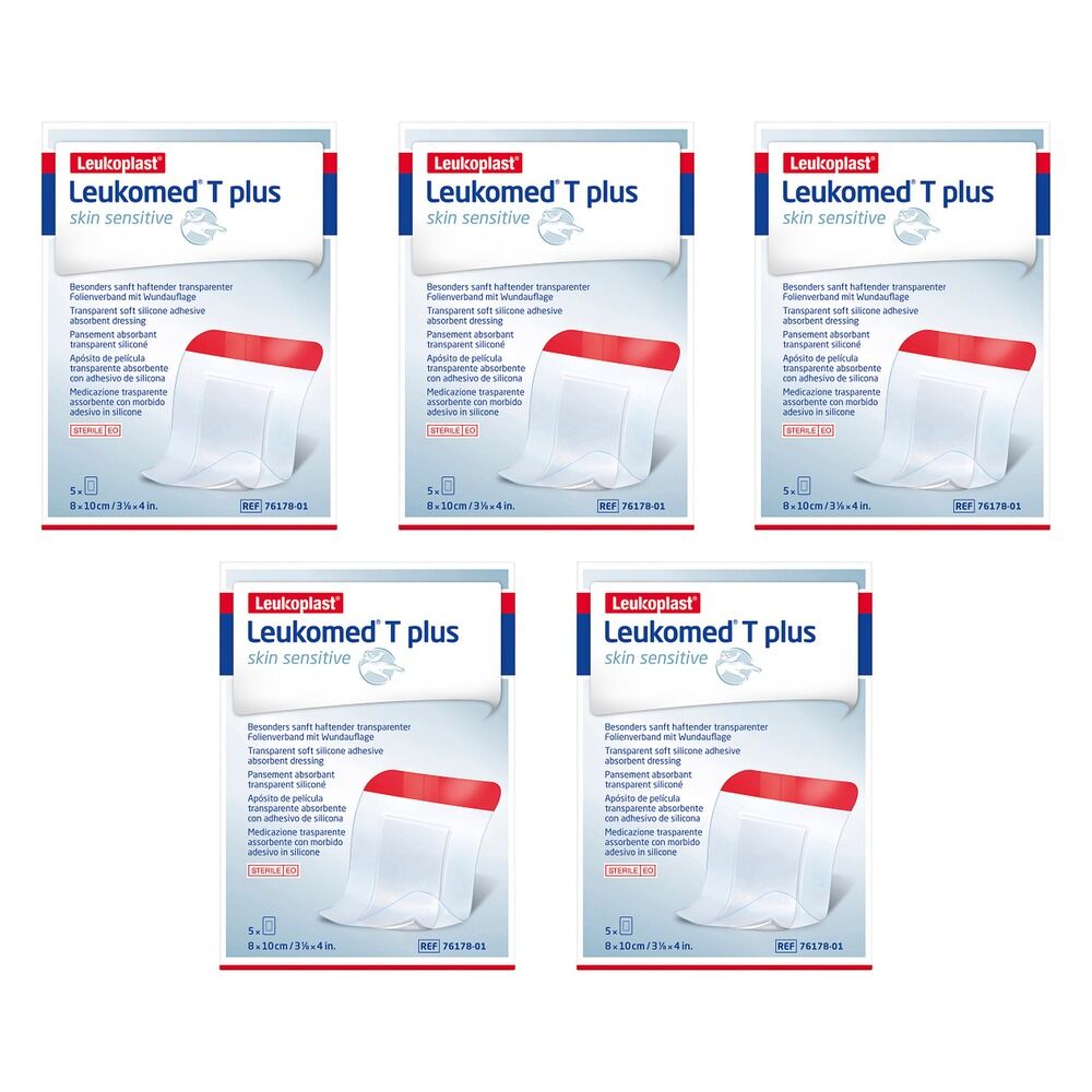 Leukomed T Plus Sensitive Skin Island Dressing 8cm x 10cm Pack of 5