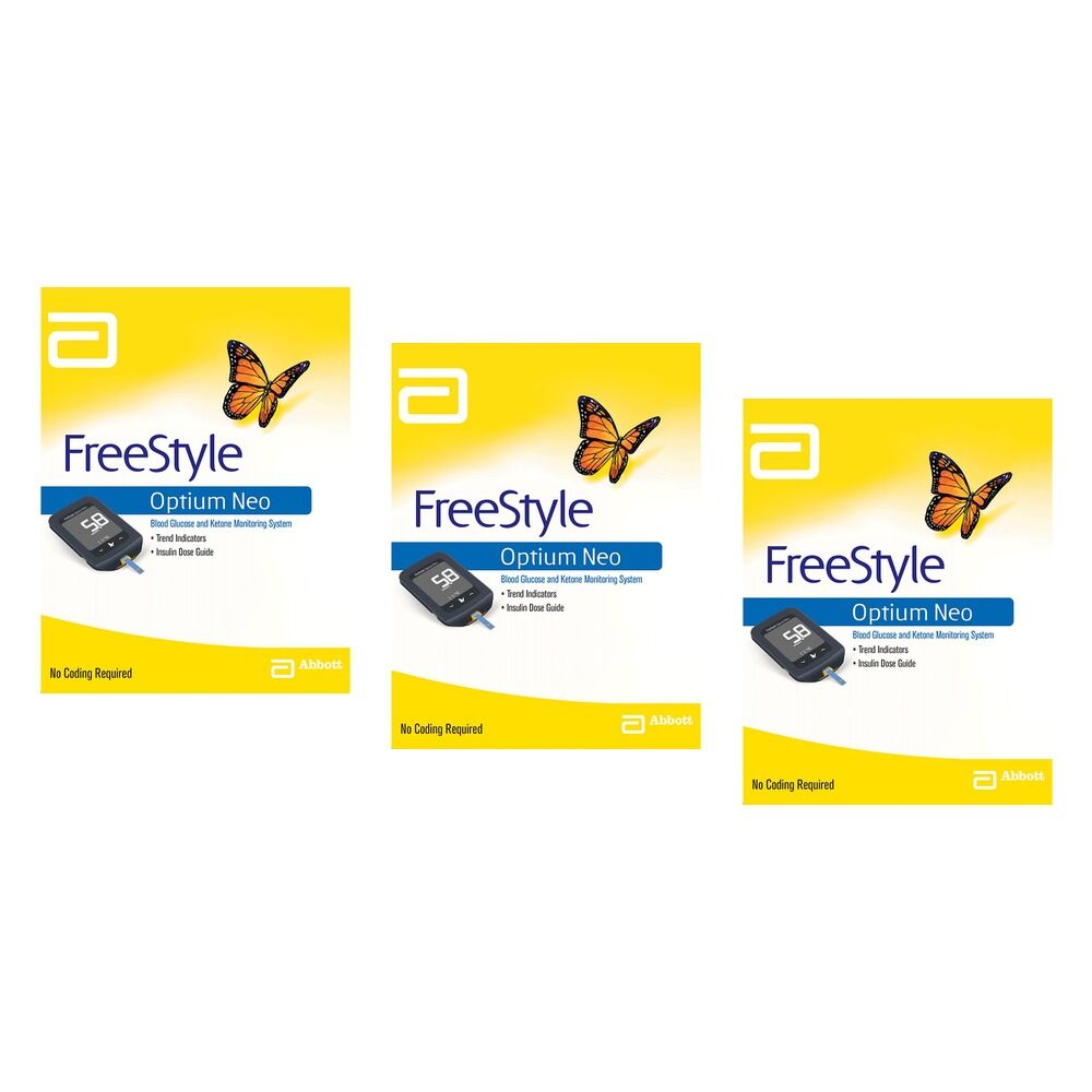 Abbott Freestyle Optium Neo Blood Glucose Ketone Meter Pack of 3