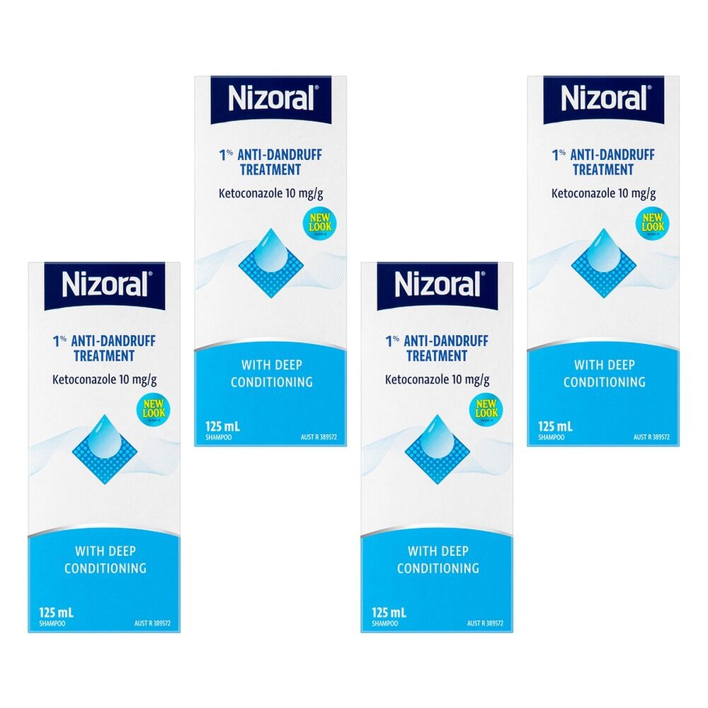 Nizoral 1% Anti-Dandruff Treatment Shampoo 125mL Pack of 4