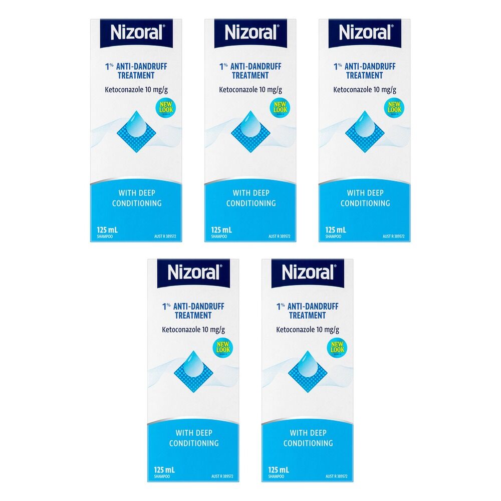 Nizoral 1% Anti-Dandruff Treatment Shampoo 125mL Pack of 5