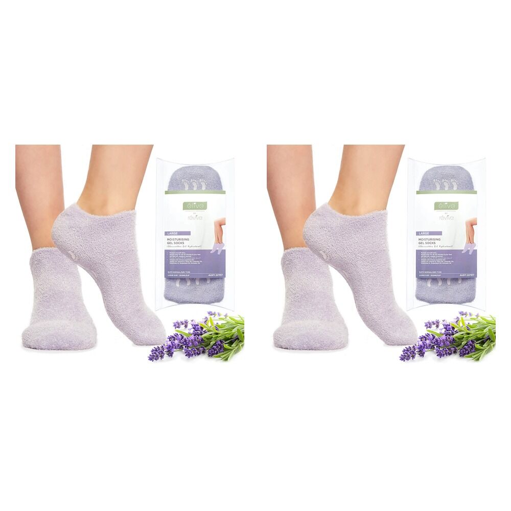 Elive Large Moisturising Gel Socks x 6 Bundle of 2