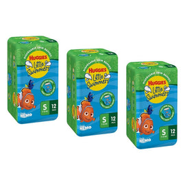 Huggies Little Swimmers Swim Pants Size S 7-12kg 12 Pack x 3 Bundle of 3