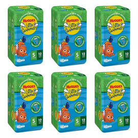 Huggies Little Swimmers Swim Pants Size S 7-12kg 12 Pack x 3 Bundle of 6