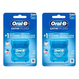 Oral-B Satin Tape Dental Floss Mint 25m Pack of 2