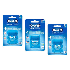Oral-B Satin Tape Dental Floss Mint 25m Pack of 3