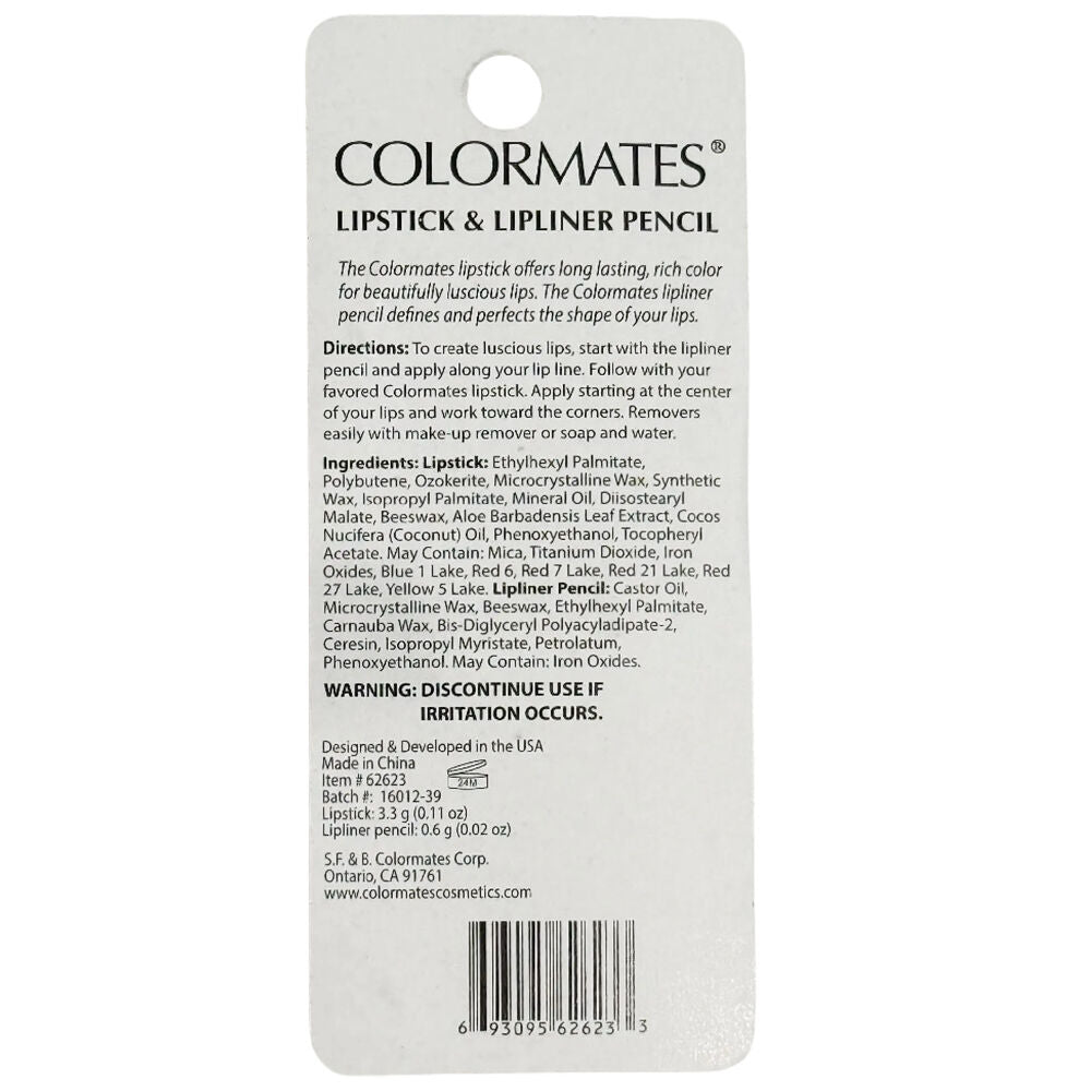 Colormates Long Lasting Lipstick & Lipliner Coral Splash Paraben Free Pack of 4