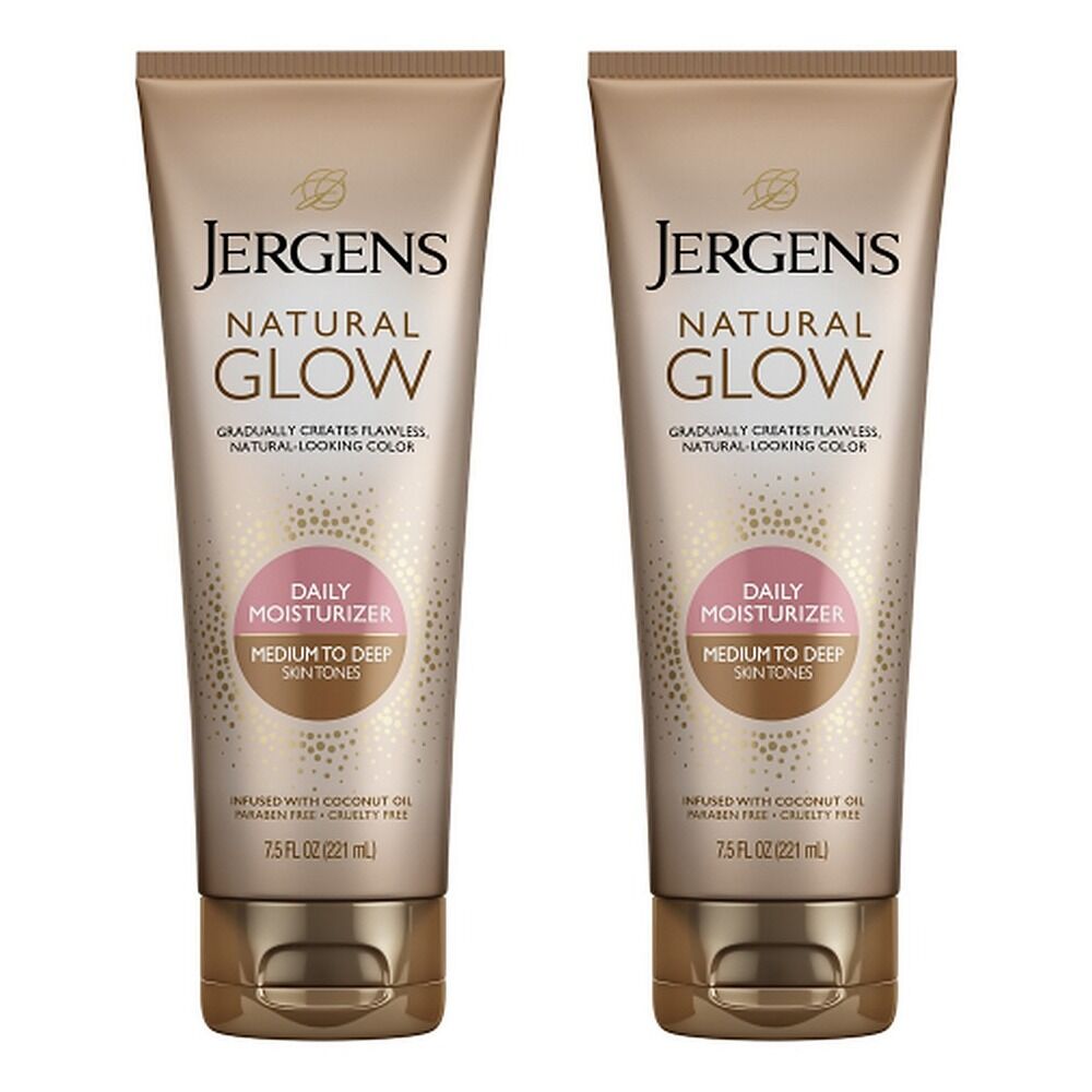 Jergens Natural Glow Daily Moisturiser Medium to Deep 221mL Pack of 2