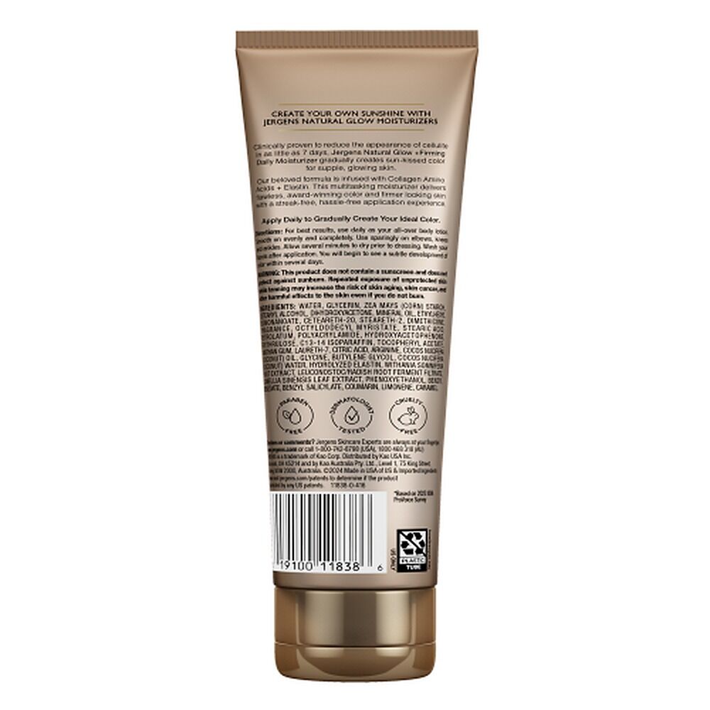 Jergens Natural Glow + Firming Moisturiser Medium to Deep 221mL