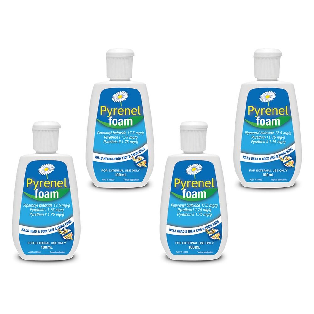 Pyrenel Foam Head Lice Treatment 100mL Pack of 4