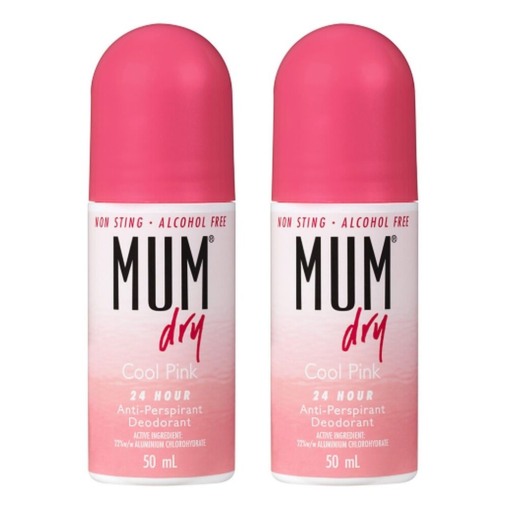 Mum Dry Antiperspirant Roll-On Deodorant Cool Pink 50mL Pack of 2