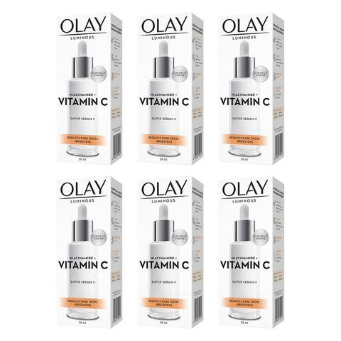 Olay Luminous Niacinamide + Vitamin C Super Face Serum 30mL Pack of 6