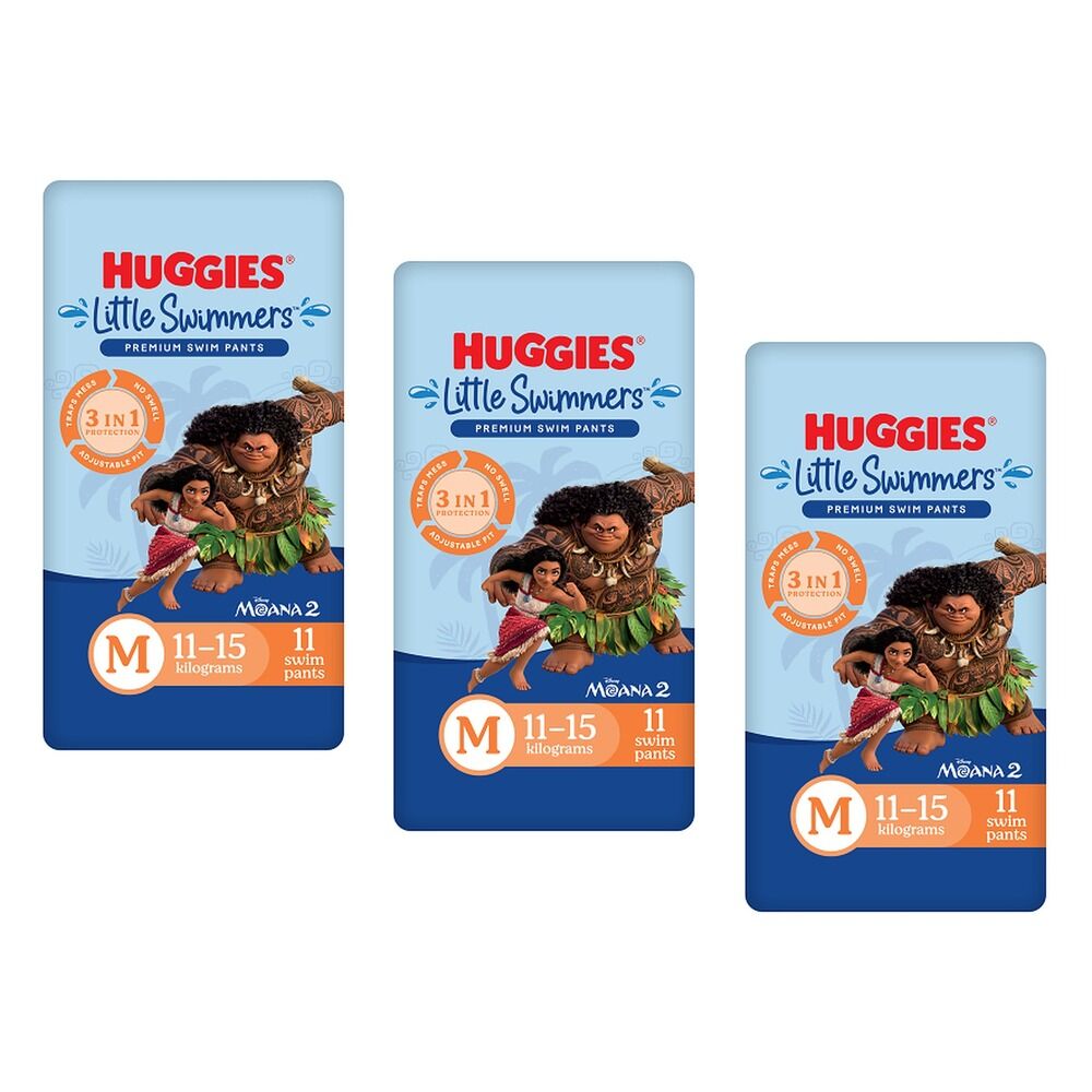 Huggies Little Swimmers Medium Swim Pants, Pack of 11 x 3 Bundle of 3