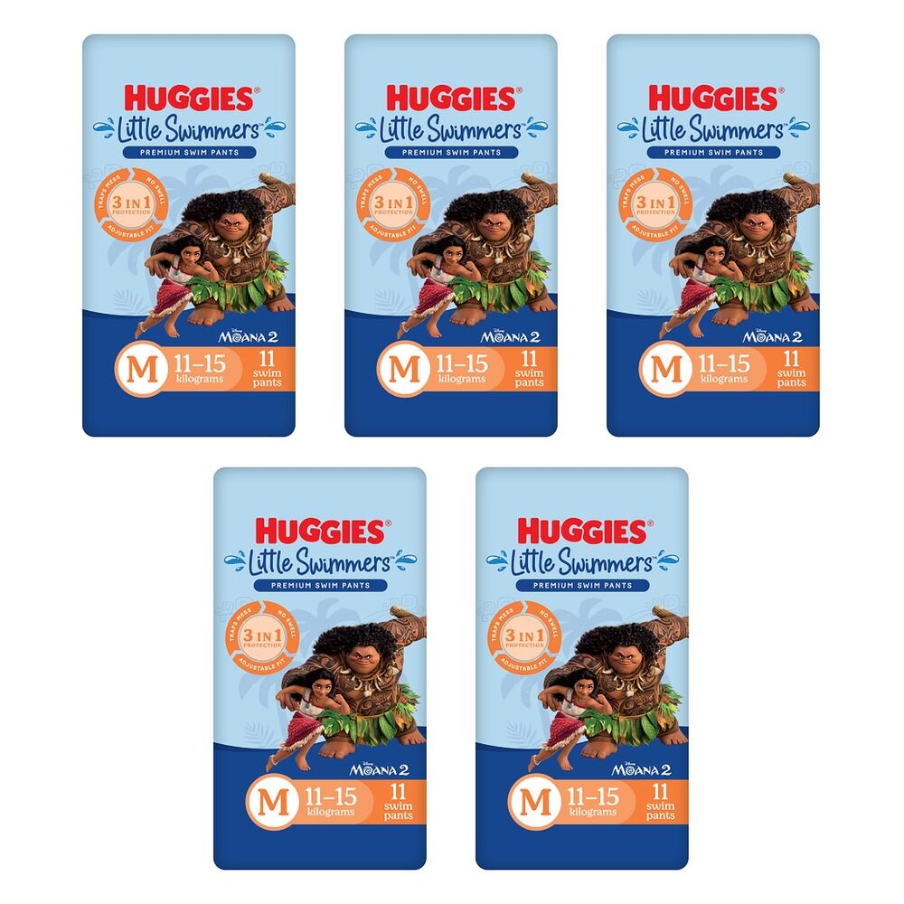 Huggies Little Swimmers Medium Swim Pants, Pack of 11 x 3 Bundle of 5