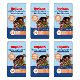 Huggies Little Swimmers Medium Swim Pants, Pack of 11 x 3 Bundle of 6