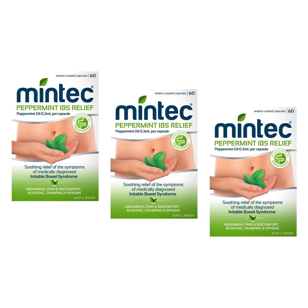 Mintec IBS Relief 60 Capsules Pack of 3