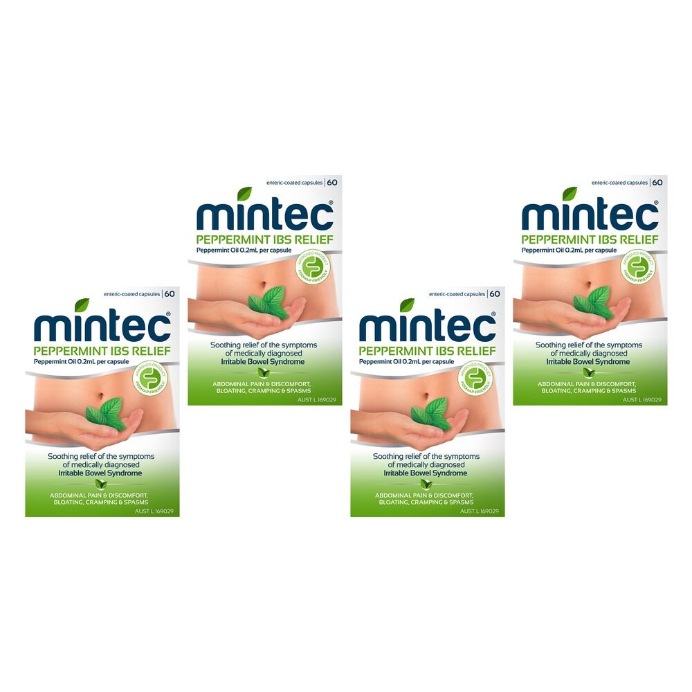 Mintec IBS Relief 60 Capsules Pack of 4