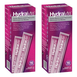 Hydralyte Apple Blackcurrant Flavoured Electrolyte Ice Blocks 16 Bundle of 2
