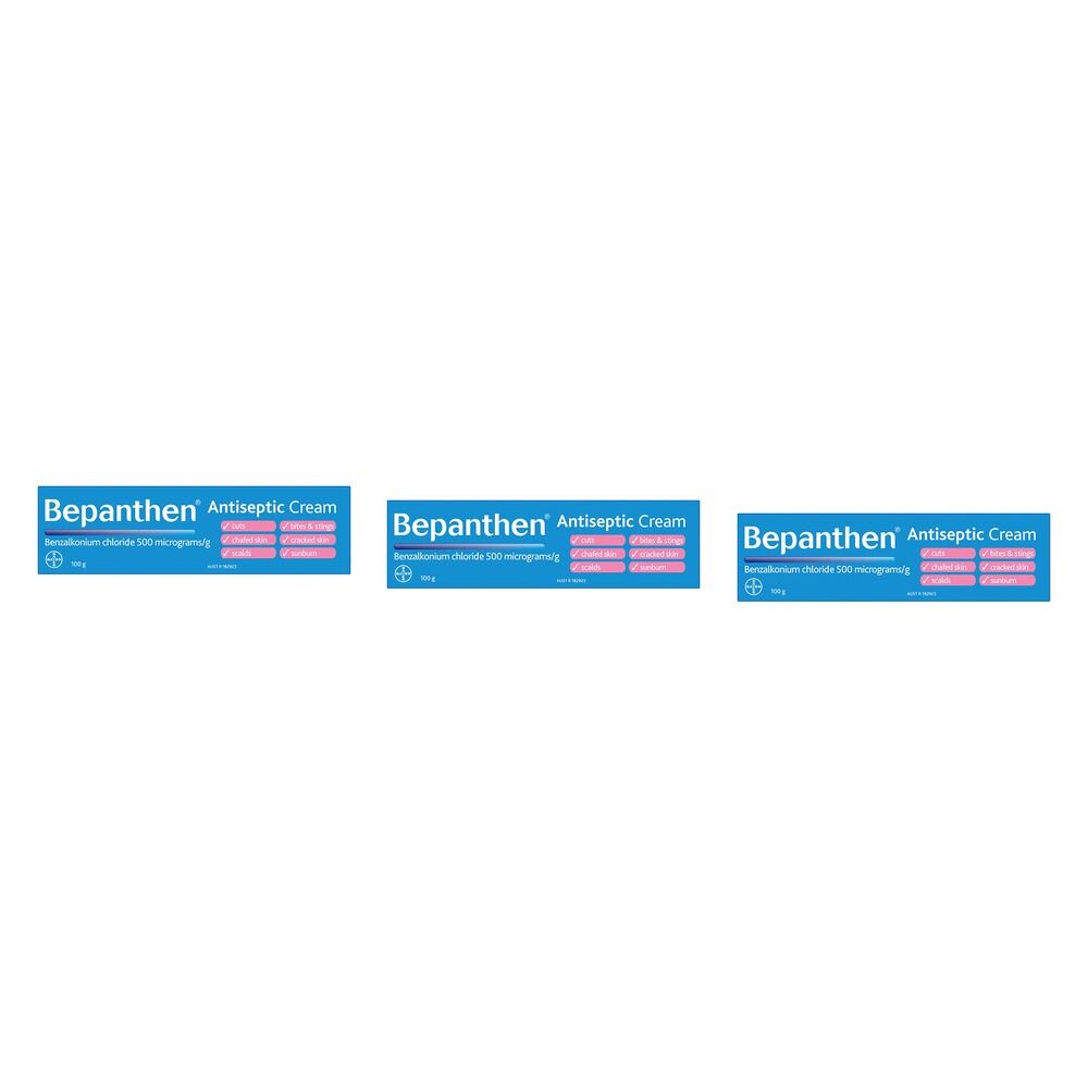 Bepanthen Antiseptic Soothing Cream 100g Pack of 3