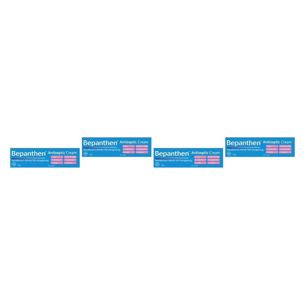 Bepanthen Antiseptic Soothing Cream 100g Pack of 4