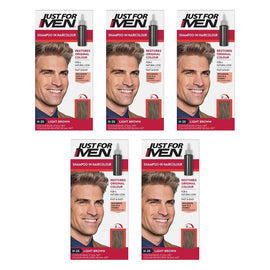 Just For Men Shampoo-In Haircolour Light Brown 66mL Pack of 5