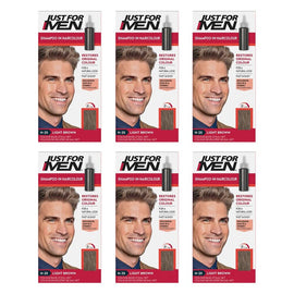 Just For Men Shampoo-In Haircolour Light Brown 66mL Pack of 6