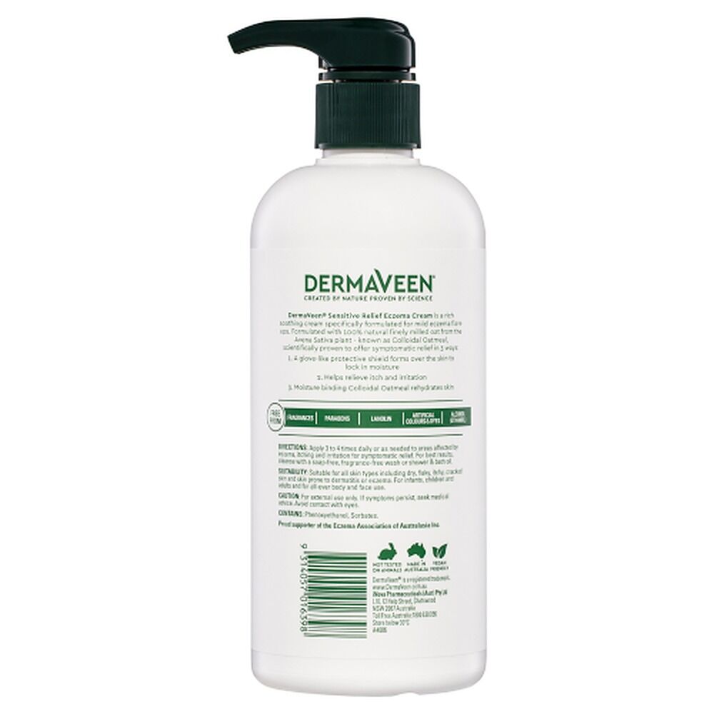 DermaVeen Sensitive Relief Eczema Cream 500mL x 3