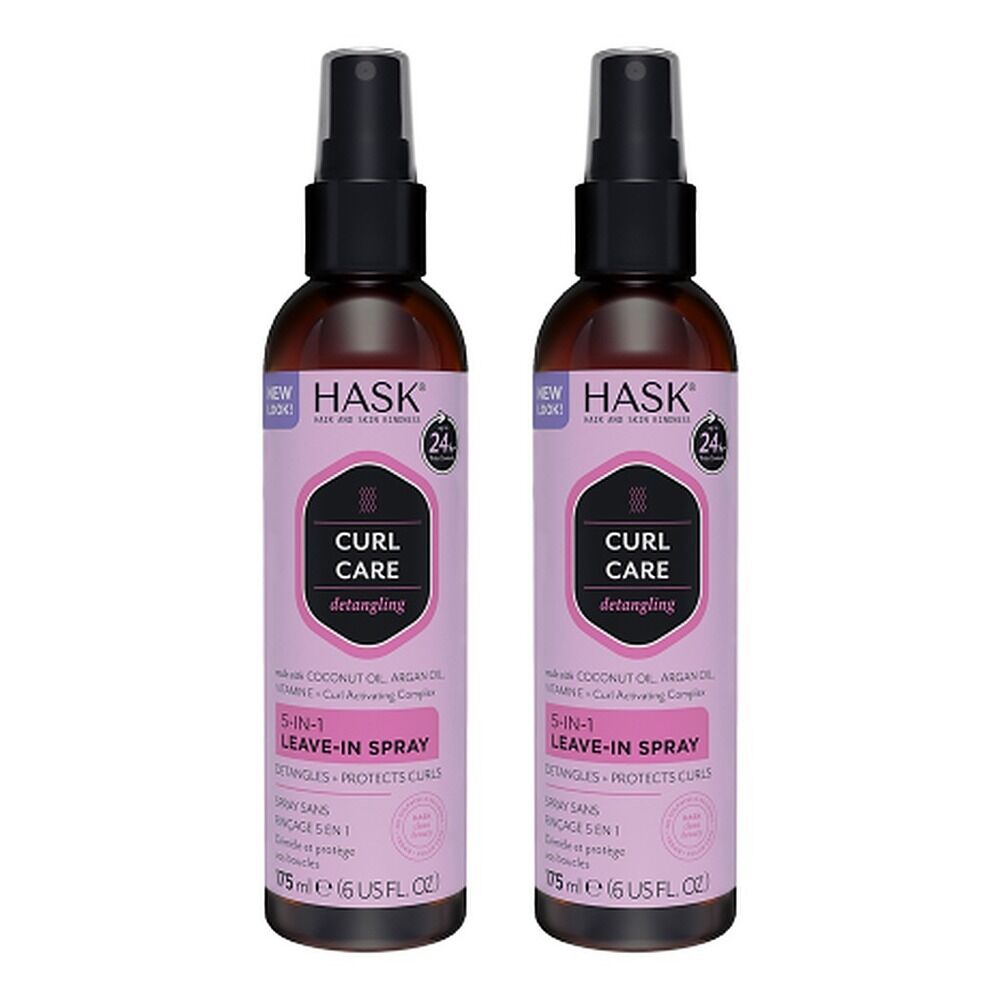 HASK Curl Care Detangling 5-in-1 Leave-In Spray 175mL Pack of 2