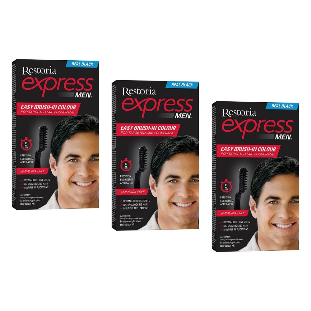 Restoria Express Men Real Black 90g Pack of 3