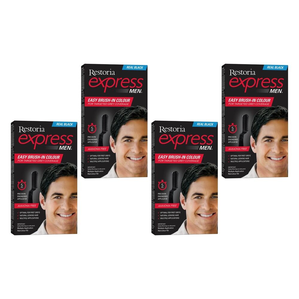 Restoria Express Men Real Black 90g Pack of 4