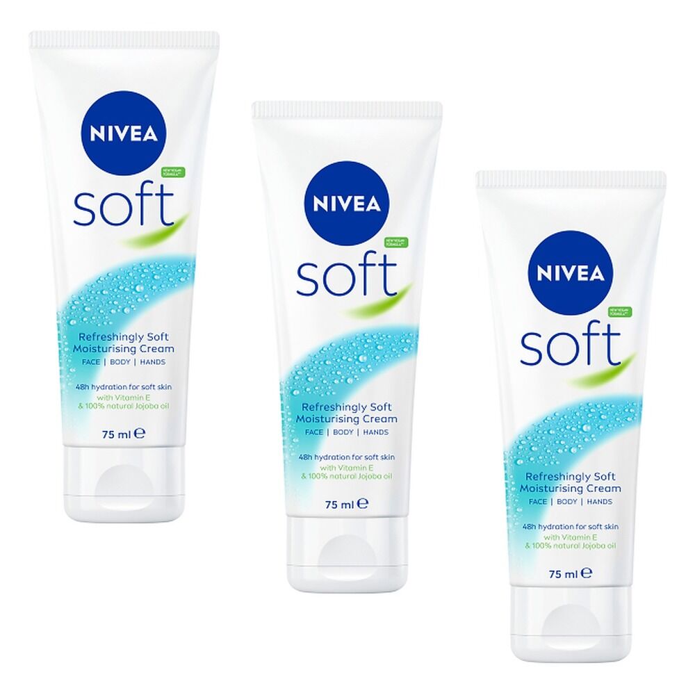 NIVEA Soft Moisturising Cream 75mL Pack of 3
