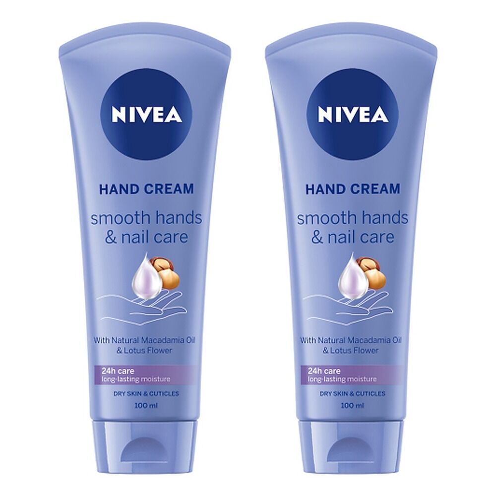 NIVEA Smooth Hands & Nail Care Hand Cream 100mL x 3 Bundle of 2