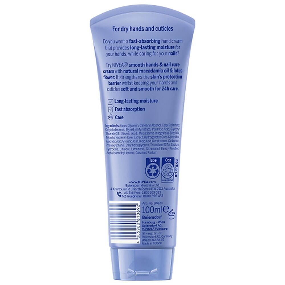 NIVEA Smooth Hands & Nail Care Hand Cream 100mL x 3