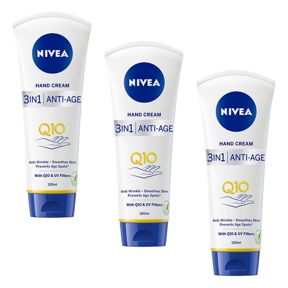 NIVEA 3-in-1 Anti-Age Care Hand Cream 100mL Pack of 3