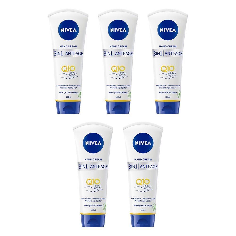 NIVEA 3-in-1 Anti-Age Care Hand Cream 100mL Pack of 5