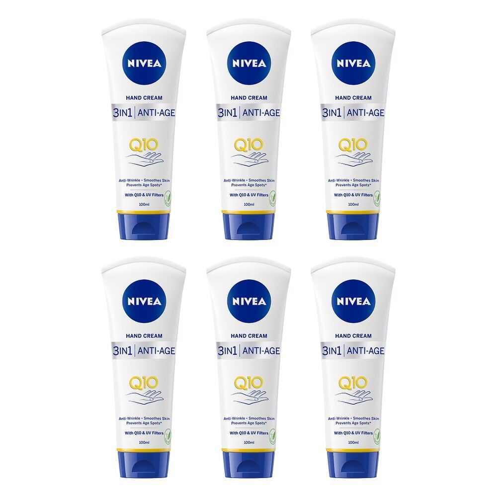 NIVEA 3-in-1 Anti-Age Care Hand Cream 100mL Pack of 6
