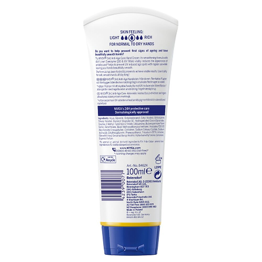 NIVEA 3-in-1 Anti-Age Care Hand Cream 100mL