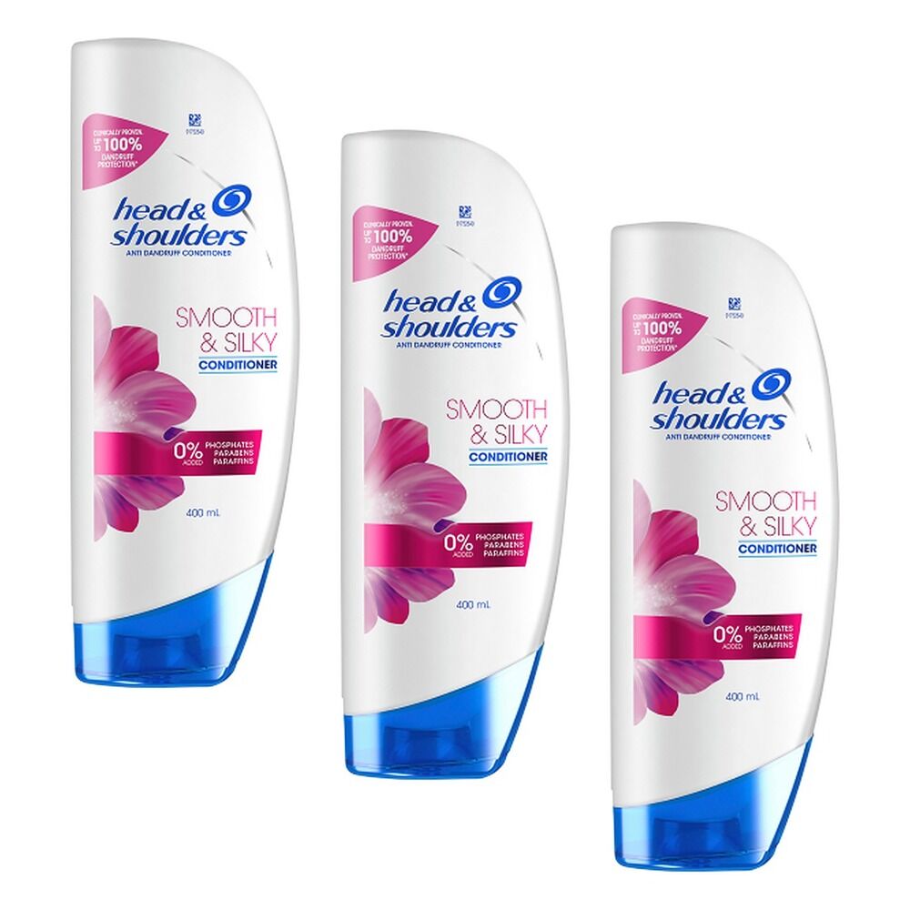 Head & Shoulders Smooth & Silky Conditioner Anti Dandruff 400mL Pack of 3
