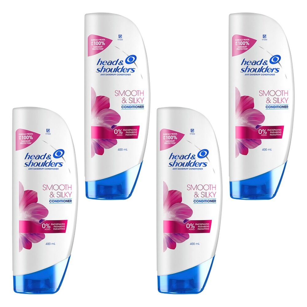 Head & Shoulders Smooth & Silky Conditioner Anti Dandruff 400mL Pack of 4