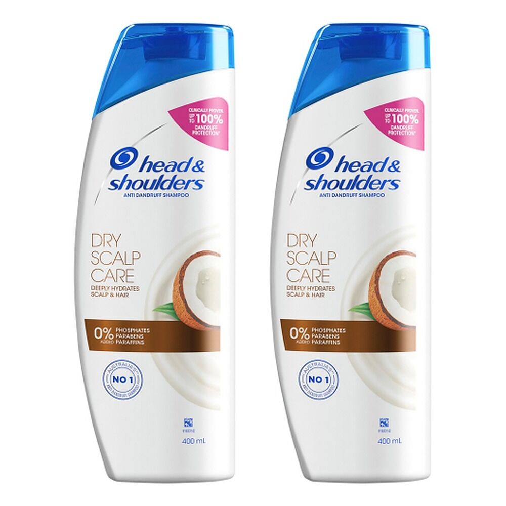 Head & Shoulders Dry Scalp Care Shampoo with Coconut Oil 400mL Pack of 2
