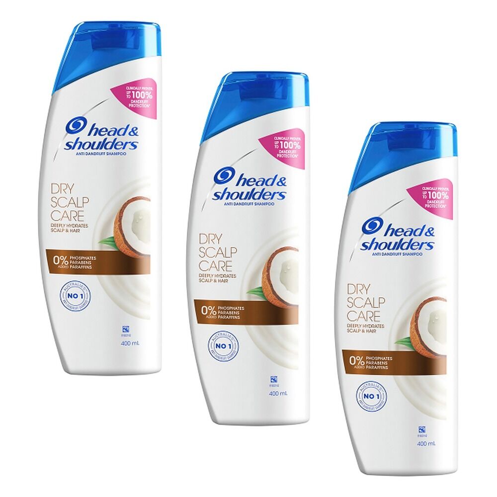 Head & Shoulders Dry Scalp Care Shampoo with Coconut Oil 400mL Pack of 3