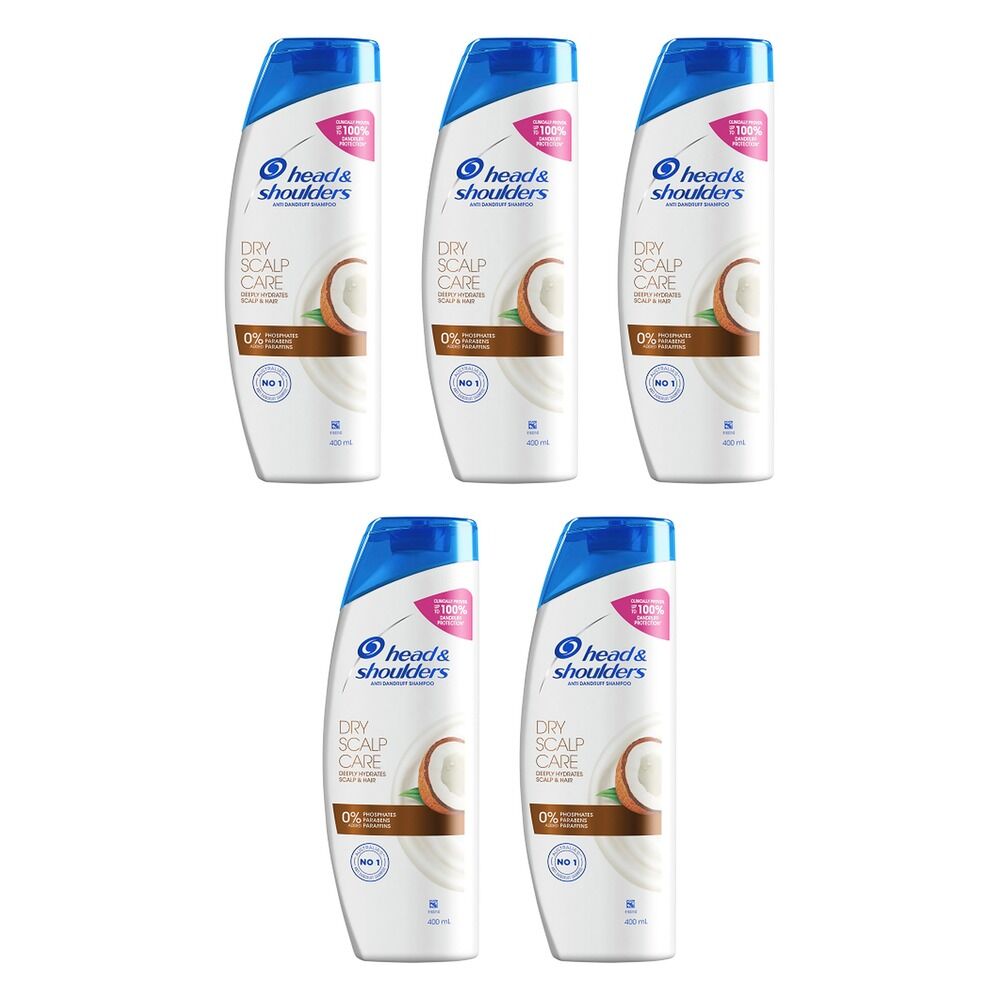 Head & Shoulders Dry Scalp Care Shampoo with Coconut Oil 400mL Pack of 5