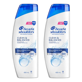 Head & Shoulders Clean & Balanced Anti-Dandruff Shampoo 400mL Pack of 2