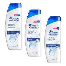 Head & Shoulders Clean & Balanced Anti-Dandruff Shampoo 400mL Pack of 3