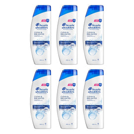 Head & Shoulders Clean & Balanced Anti-Dandruff Shampoo 400mL Pack of 6